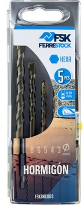 Obrázok produktu pre Sada vrtákov Ferrestock 3 / 4 / 5 / 6 / 8 mm univerzálne šesťhranné do betónu
