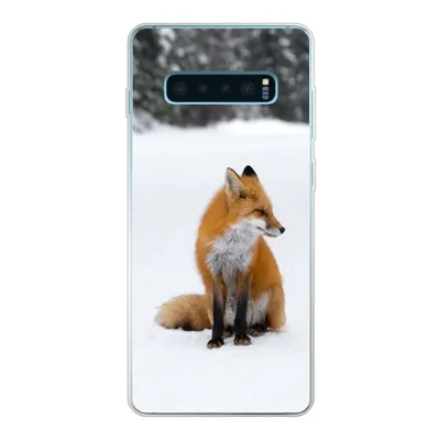 Produktbild von MuchoWow® Handyhülle Schutzhülle Hülle für Samsung Galaxy S10 Plus Fuchs - Schnee - Winter Silikon Softcase Handy Hülle - Schutzhülle