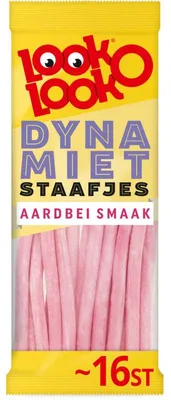 Obrázok produktu pre Look o Look Dynamietstaaf Strawberry 110 g – Ovocná jahodová žuvačka