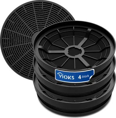 Vhbw 4x Filtres à Charbon Actif Compatible Avec PKM 6004H 6090h 8060gz 50007 8090gz 9004 9040 60 8099 Gisz 9004h Hotte Aspirante 17 5 Cm