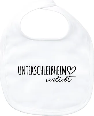 Produktbild von Huuraa Baby Lätzchen Unterschleißheim verliebt White Klettverschluss  Baumwolle Latz Geschenkidee