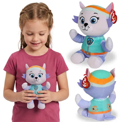 Produktbild von TY Paw Patrol EVEREST Plüschmaskottchen, Plüschtier, Kuscheltier BEANIE BABIES, weiches Sensorikspielzeug 20 cm