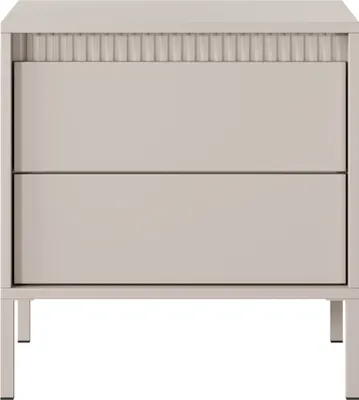 Produktbild von SENSO Nachttisch 1 Schublade, Push-to-Open, grifflos, Beige, Metallbeine, 53,5x56,2x39,5 cm