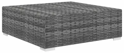 Image de vidaXL Tabouret de pied modulaire 1 pc + supports Poly rotin gris