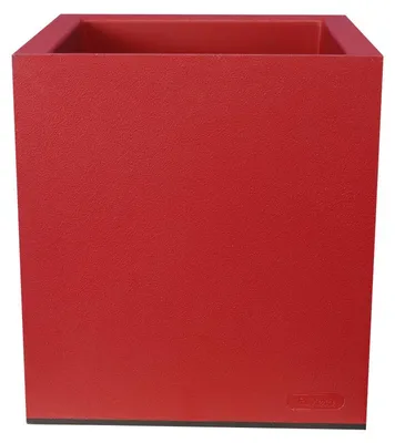 Image de Bac Pot de fleurs Double Parois effet Granit - Carré 30cm 14L - Rouge - Fabrication Française