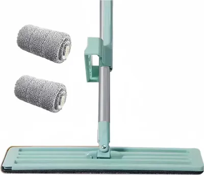 Produktbild von Flachwischer, 360°-Wischmopp mit freihändiger, selbstauswringender Funktion – Mikrofaser-Bodenwischer, waschfreier Wischmopp für Hartholzböden