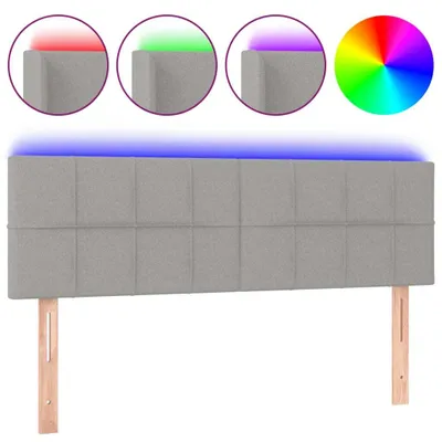 Produktbild von vidaXL LED Kopfteil Hellgrau 144x5x78/88 cm Stoff