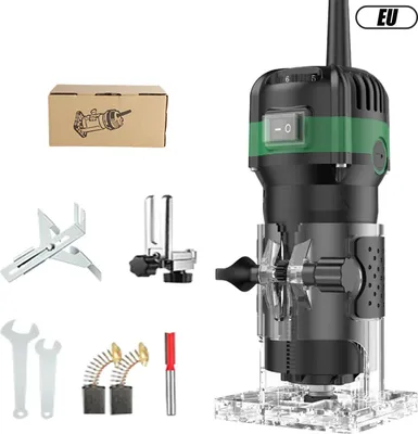 Obrázek produktu pro Elektrická frézka na dřevo – horní frézka/hranolová frézka – 800 W – 6 rychlostí – 33 000 ot./min – pro práci se dřevem a kutily – Standard