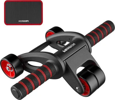 Produktbild von Famanu Ab-Rollrad mit Kniepolster - Bauchmuskeltrainer für Zuhause und Fitnessstudio
