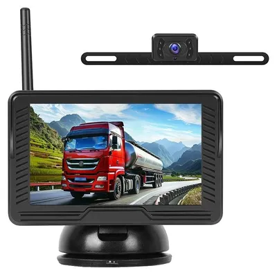 Image de Système de caméra de recul, écran 4,3 pouces, transmission sans fil, kit sans fil