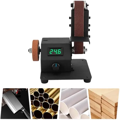 Obrázek produktu pro Mini elektrická pásová bruska, výkon 350 W, otáčky 0–8500 ot./min, rozměry pásu 30 × 380 mm, napětí 220 V, přesný upínací trn 0,6–6 mm