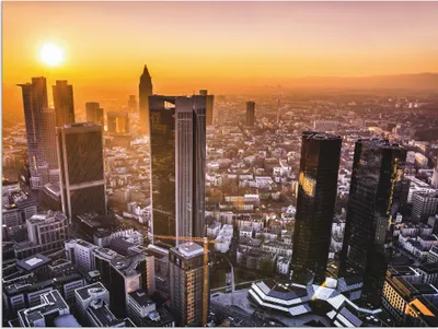 Produktbild von ARTland Wandbild Alu für Innen & Outdoor Frankfurt am Main Panorama I Größe: 60x45 cm