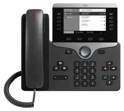 Produktbild von Cisco 8811, IP-Telefon, Schwarz, Kabelgebundenes Mobilteil, Tisch/Wand, LCD, 800 x 480 Pixel