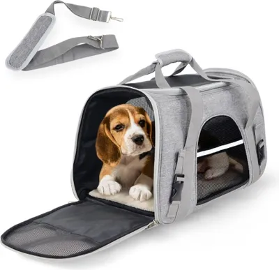Immagine prodotto di Mobiclinic Pets, cassa per cani, Bronco, cinghia per trolley, ventilazione, multi accesso, regolabile, 48x25x30 cm, , trasporto di cani e gatti, adatta per valigie