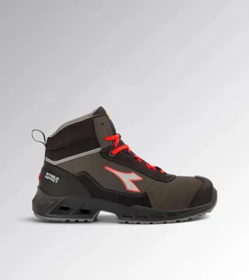 Produktbild von Utility Diadora Schuh Shark Stab Imp Leat Mid S3 Src Esd Schwarz Rot Fluo