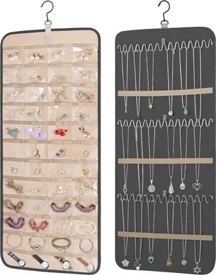 Produktbild von Famanu Schmuckorganisator - Doppelseitiger Rotierender Halter für Ohrringe, Ketten und Ringe