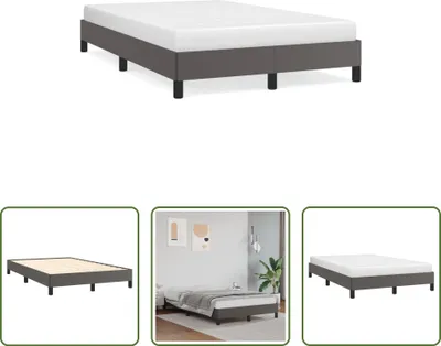 Produktbild von The Living Store Bettgestell Grau 120x190 cm Kunstleder