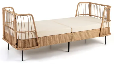 Produktbild von KOMFOTTEU Balkonmöbel Outdoor, Gartensofa mit dicken Kissen & Armlehnen