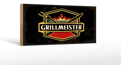 Produktbild von Holzschild Spruch 27x10cm Grillmeister