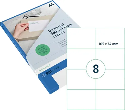Produktbild von rillprint Universal-Etiketten 105 x 74 mm transparent 200 Etiketten