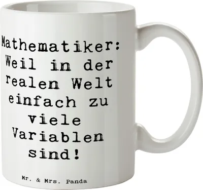 Produktbild von Mr. & Mrs. Panda Trinkbecher Spruch Mathematiker Leben - Weiß - Geschenk, Keramiktasse, Freunde, Becher, Kaffeetasse, Mustererkennung, Mathe Humor, Berufsalltag, Beruf