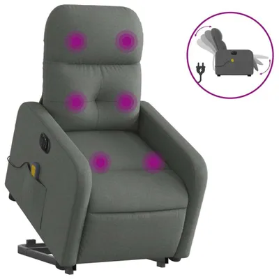 Produktbild von Elektrischer Massagesessel mit Aufstehhilfe Dunkelgrau Stoff