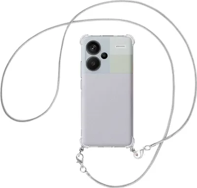 Produktbild von Handykette Backcover-Schutzhülle mit Band (Metall silberfarben) für Xiaomi Redmi Note 13 Pro Plus - silberfarbene Snake-Kette