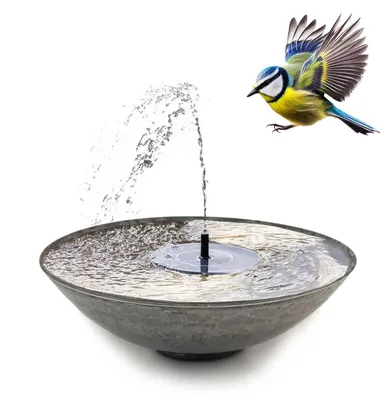 Produktbild von Solar-Brunnen Set für draußen - 45 cm Schale schwarz