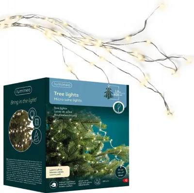 Produktbild von LED Weihnachtsbaumlichter Warmweiß, 408 LEDs, 180cm, Außen & Innen, IP-44, Energiesparend