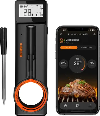 Obrázek produktu pro Bezdrátový grilovací teploměr, připojení Bluetooth 54, ultratenká sonda, INT-21-B