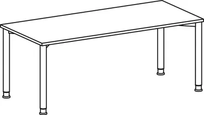 Produktbild von Schreibtisch, BxTxH 1800x800x680-800 mm, höhenverstellbar, Platte buche, Rundrohrgestell silber