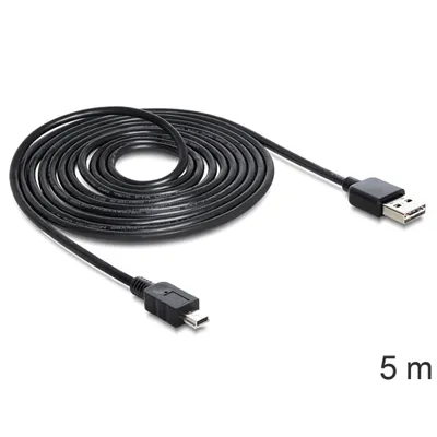 Produktbild von Delock EASY-USB - USB-Kabel - Mini-USB, Typ B (M) zu USB (M) - 5 m - Schwarz