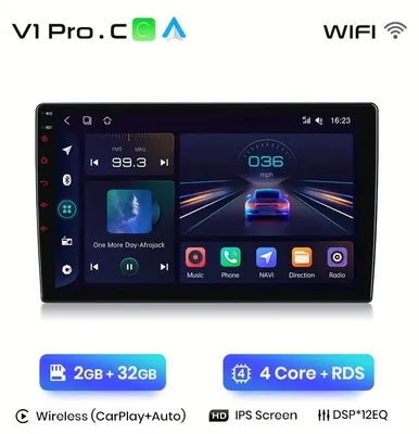 Imagen del producto de Reproductor de audio para coche de 2 DIN – Reproductor multimedia – Sistema de navegación – Pantalla IPS de 9 pulgadas – 4G Wifi – 2GB/32GB