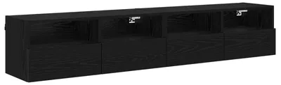 Obrázek produktu pro vidaXL TV nástěnné police 2 ks černé dubové 80 x 30 x 30 cm
