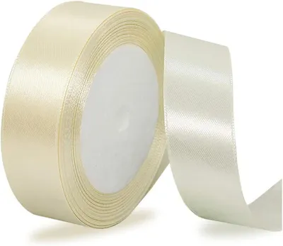 Productafbeelding van Satijnen linten - Crème - 25 mm breed - 23 meter cadeaulint - Lint voor geschenkverpakkingen - Doe-het-zelf knutselen