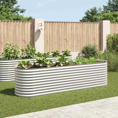 Produktbild von vidaXL Garten-Hochbeet 320x80x81 cm Verzinkter Stahl Silbern