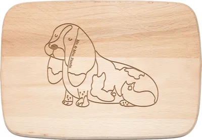 Produktbild von Mr. & Mrs. Panda Holzbrett Hund Basset Hound - Transparent - Geschenk, vesperbrett, Frühstücksbrett, Sprüche, snackbrett, Süß, Frühstücksbrettchen, Holzbrettchen