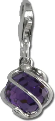Produktbild von SilberDream Charm Schmuck Anhänger Kugel lila Zirkonia 925 Echt Silber FC200V