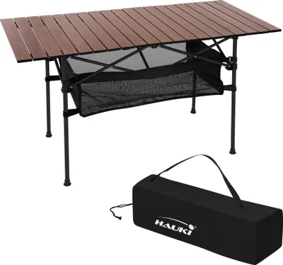 Produktbild von Hauki Campingtisch faltbar, 118x55x64,5 cm, Braun, Klapptisch aus Aluminium