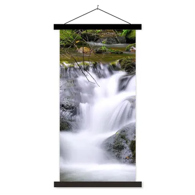 Produktbild von MuchoWow® Textilposter Wasser - Natur - Wasserfall 90x180 cm mit schwarzem Rahmen - Dekoration Wohnzimmer