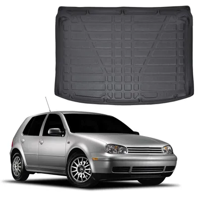 Image de Tapis De Coffre Sur Mesure Pour Volkswagen Golf 4 1998-2004 Hatchback, Noir, Antidérapant, Bord Haut, Toutes Saisons