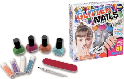 Obrázek produktu pro Laky na nehty se třpytkami set pro dívky.