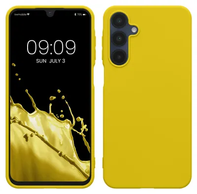 Produktbild von kwmobile Hülle für Samsung Galaxy A16 5G TPU Case - Handyhülle unterstützt kabelloses Laden, flexible Schutzhülle, gummiertes Cover in Strahlend Gelb