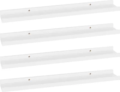 Image de vidaXL Étagères murales 4 pcs. Blanc 60x9x3 cm