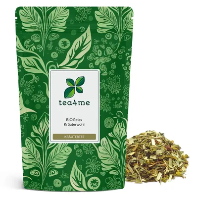 Produktbild von tea4me BIO Relax Kräuterwohl Kräutertee zum Entspannen