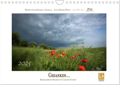 Produktbild von Gedanken... Bildkalender mit Sprüchen (Wandkalender 2025 DIN A4 quer), CALVENDO Monatskalender