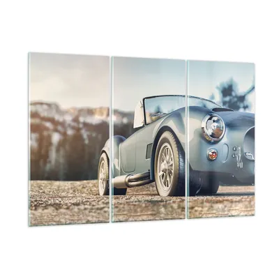 Produktbild von Bilder auf glas - 3 Teile - Kobra Sport Auto - 105x70cm - Glasbilder - Wandbilder - Bilder - zum Aufhängen bereit - Wanddekoration aus Glas - Glas Bilder - Wandbild auf Glas - GCE105x70-4583