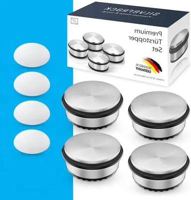 Produktbild von Famanu Türstopper aus Edelstahl - Keine Bohrung - 1,1 kg - 10 x 4,5 cm