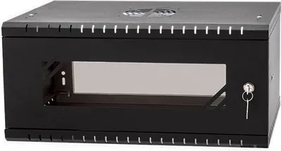 Zdjęcie produktu dla Rack Cabinet 19" 4U, 450mm, Glass Door, Black