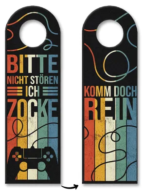 Produktbild von Bitte nicht stören Ich zocke oder Komm doch rein Türhänger mit Controller Motiv